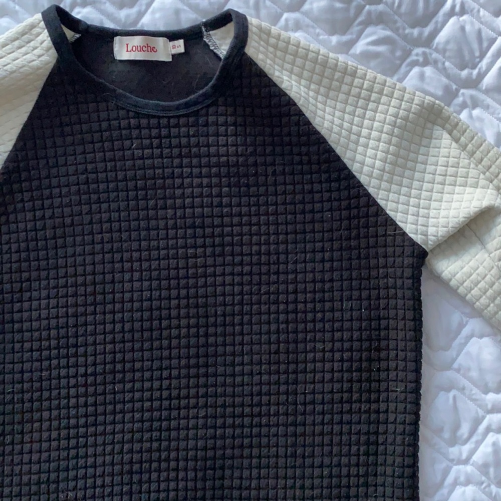 Two-tone quilted cotton sweatshirt